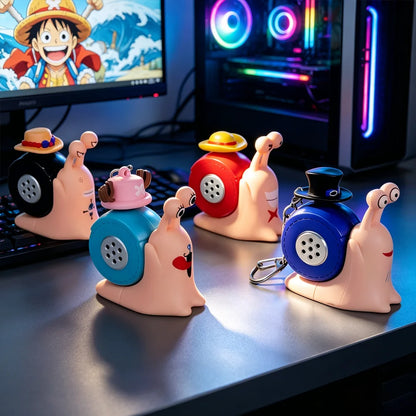 One Piece Den Den Mushi Recordable Voice Keychain – Luffy Ace Sabo