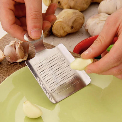Stainless Steel Garlic & Ginger Grater – Manual Kitchen Crusher