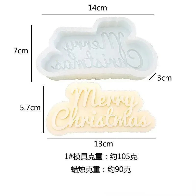 Happy Birthday & Christmas Silicone Mold – Candle, Gypsum & Craft Mold