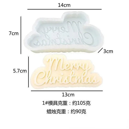 Happy Birthday & Christmas Silicone Mold – Candle, Gypsum & Craft Mold