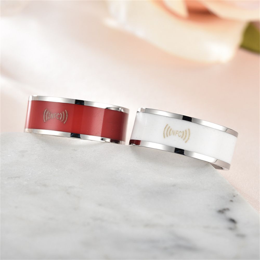 NFC Smart Ring – Stainless Steel Wearable Tag Sizes 6–13