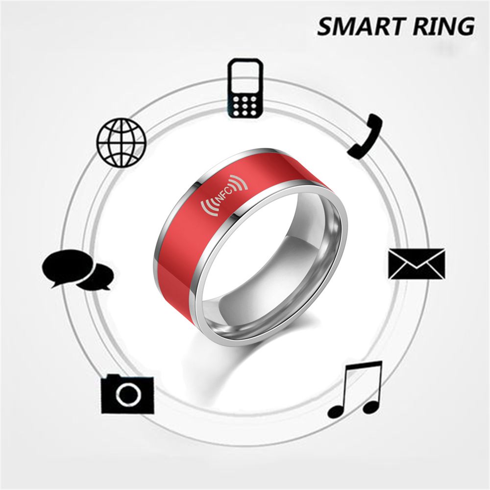 NFC Smart Ring – Stainless Steel Wearable Tag Sizes 6–13